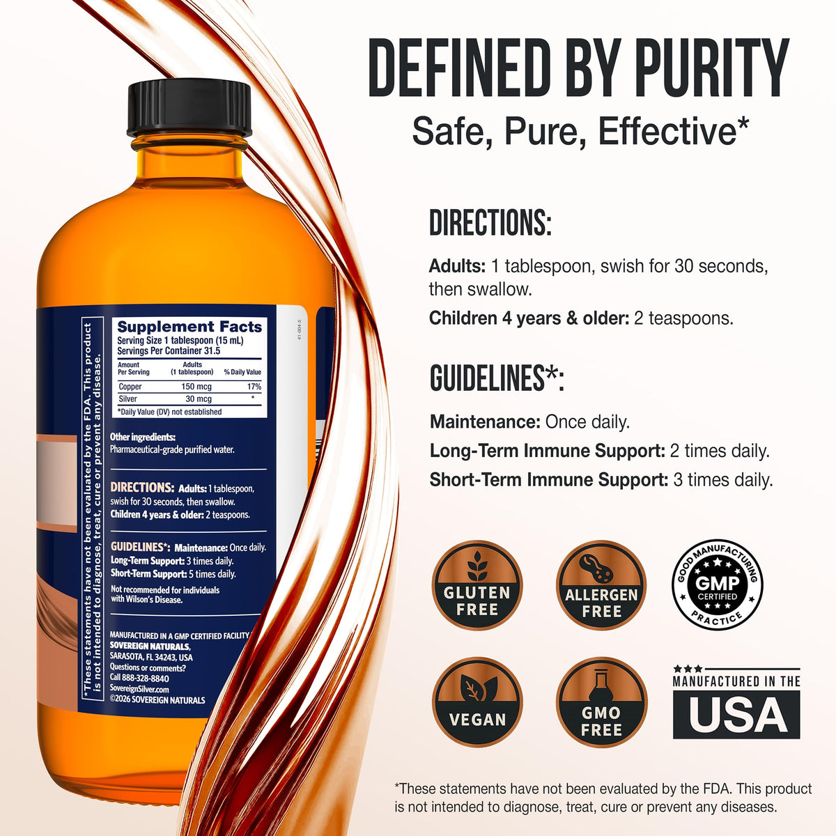 Flacon de Sovereign Copper Hydrosol avec dosette