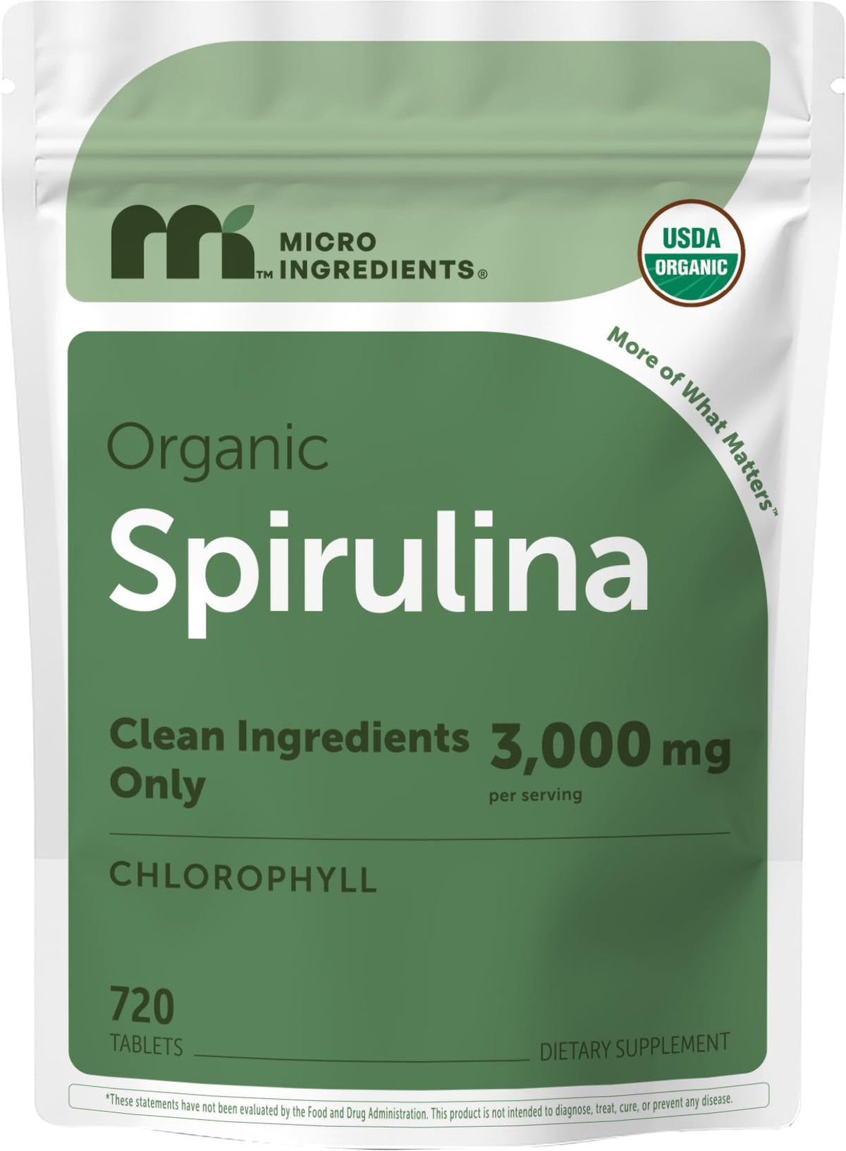 Flacon de Spiruline Bio Micro Ingredients 720 comprimés