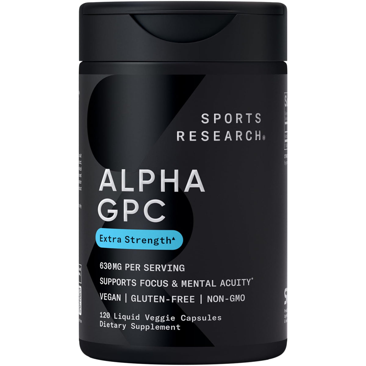 Flacon de Sports Research Alpha GPC 630mg 120 capsules liquides