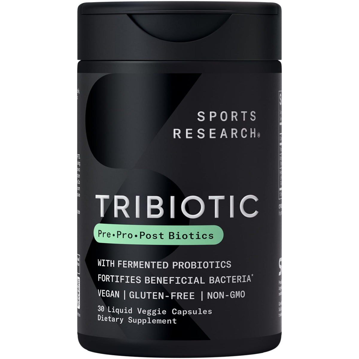 Flacon de Sports Research Tribiotic 3-en-1 30 gélules liquides