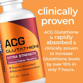 Flacon de spray ACG Glutathione avec étiquette visible