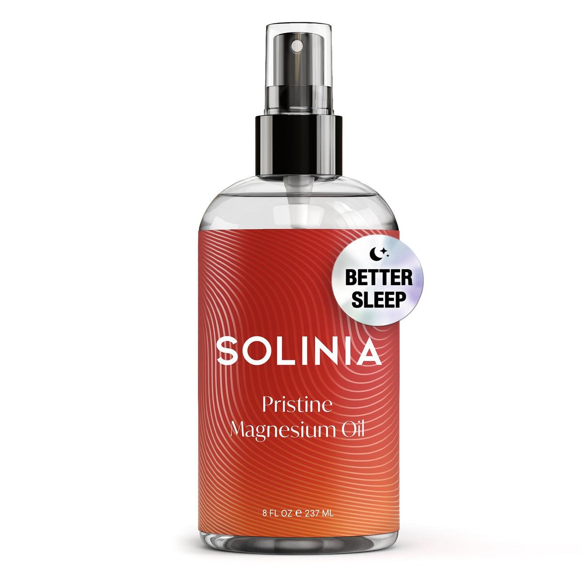 Flacon de spray d'huile de magnésium pur Solinia 100% 308g vue de face