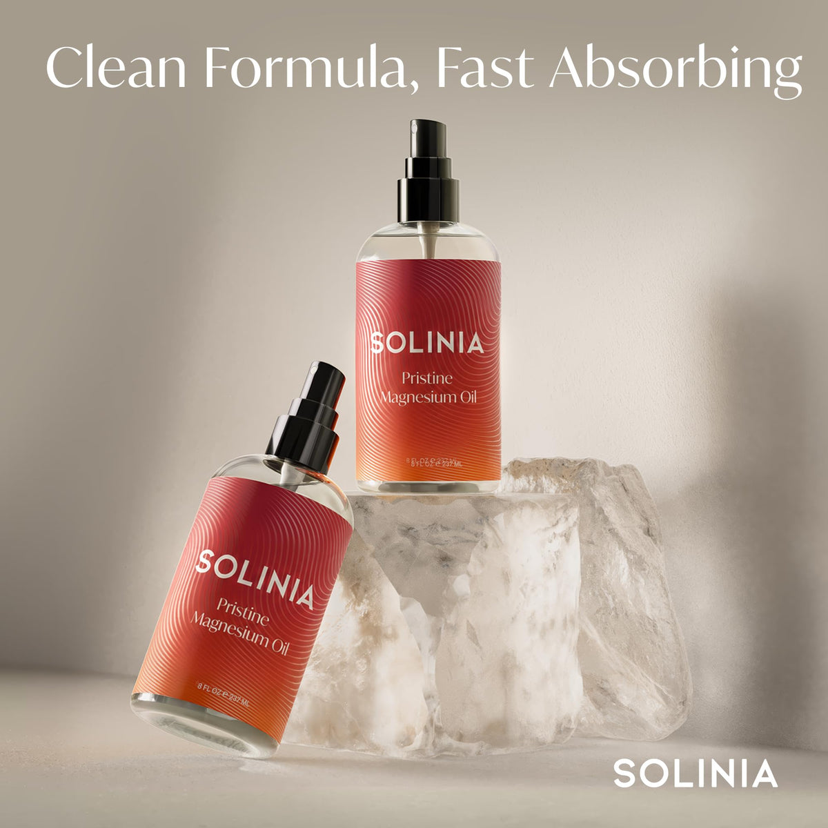 Flacon de spray d'huile de magnésium Solinia avec pulvérisateur