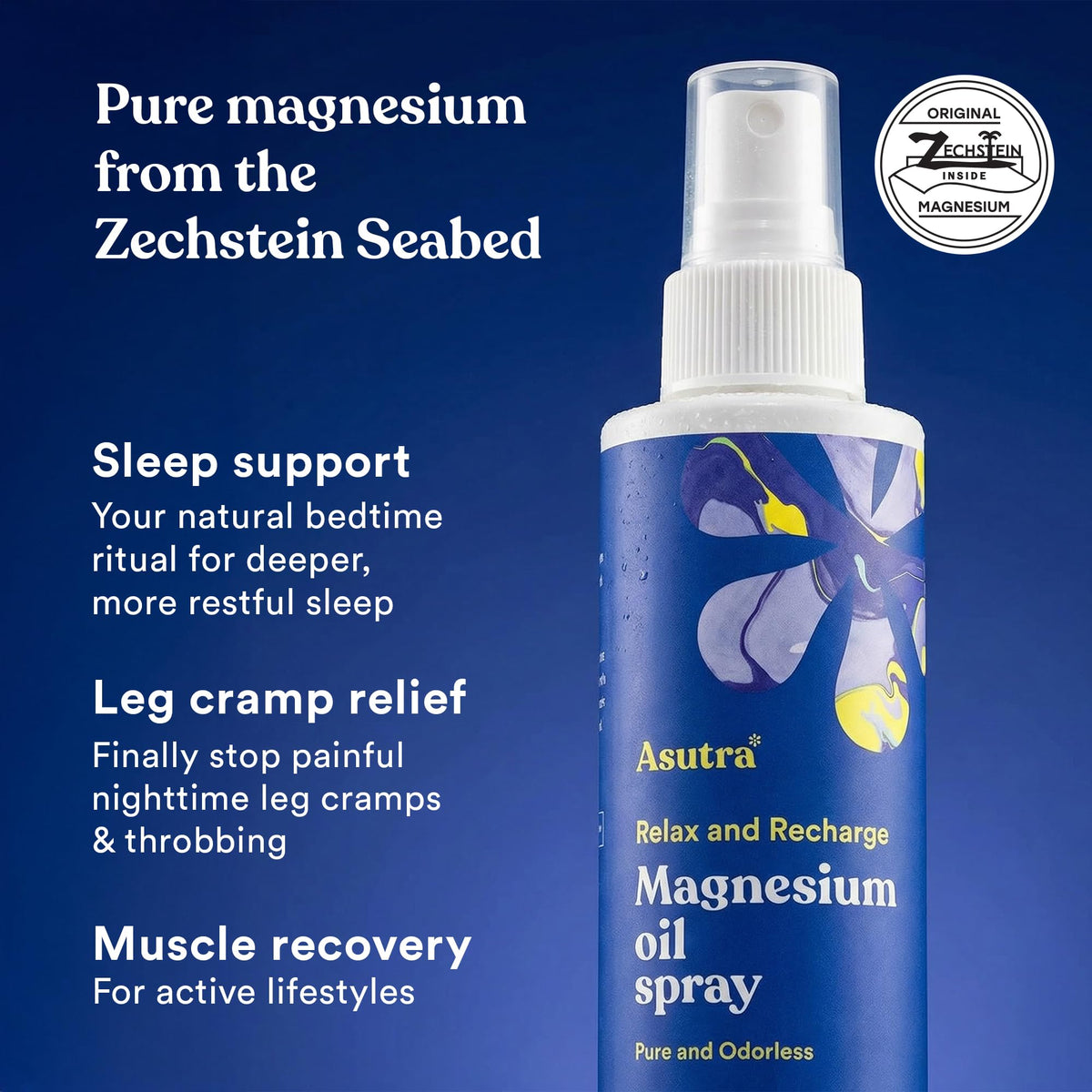 Flacon de spray de magnésium ASUTRA 159g avec QR code
