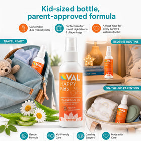 Flacon de spray de magnésium VAL dans un sac à langer