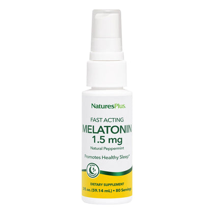 Flacon de spray de mélatonine NaturesPlus 2 fl oz saveur menthe naturelle