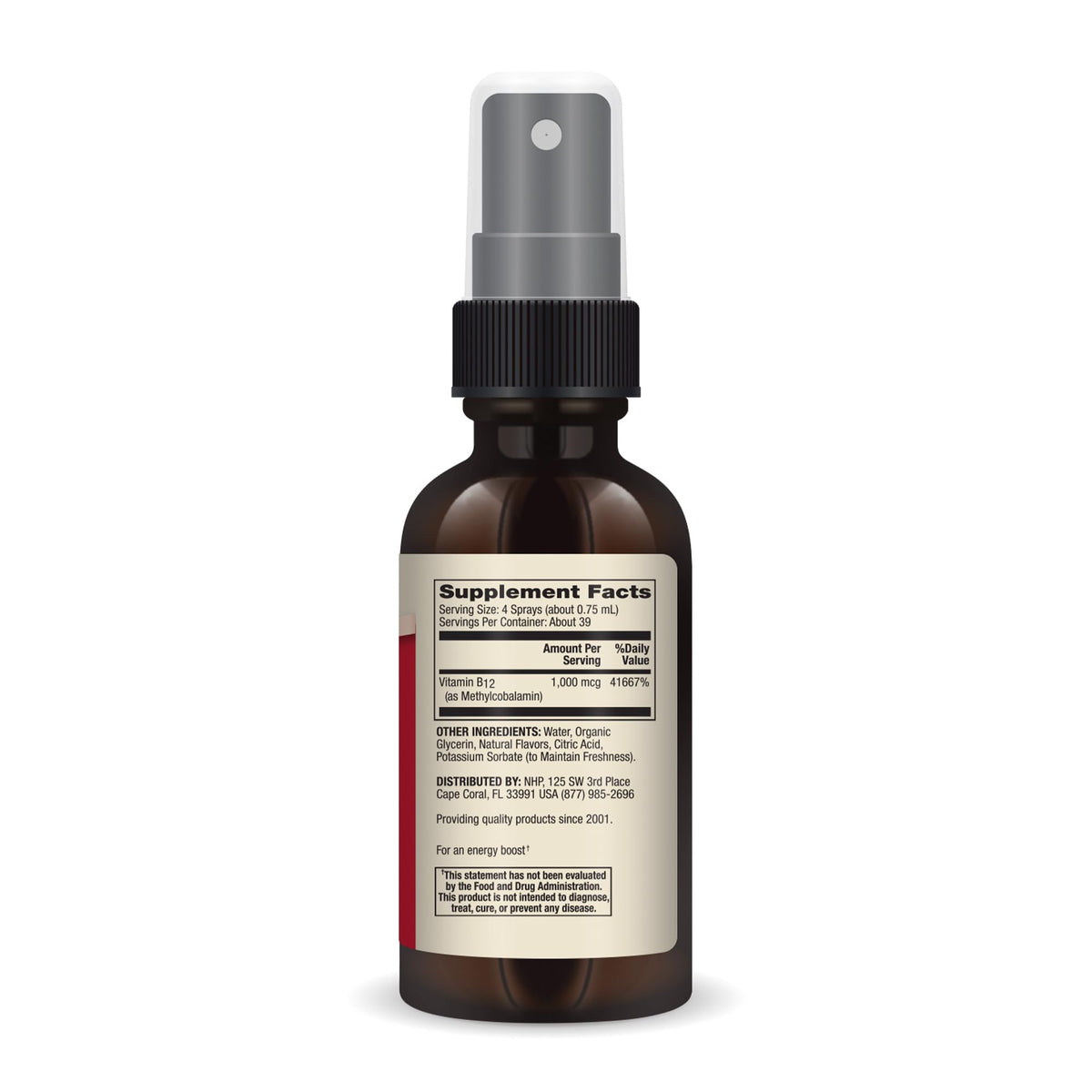 Flacon de spray Methyl B12 Dr. Mercola avec étiquette