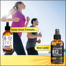 Flacon de spray sublingual B12 5000 mcg dans un environnement de vie