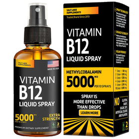 Flacon de spray sublingual B12 5000 mcg de Salt Lake Supplements