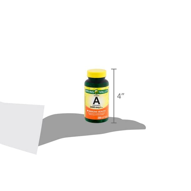 Flacon de Spring Valley Vitamine A 2400 mcg, vue arrière