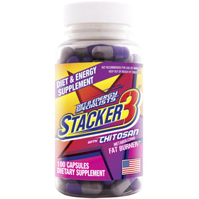 Flacon de Stacker 3 20 capsules avec Chitosan vue de face