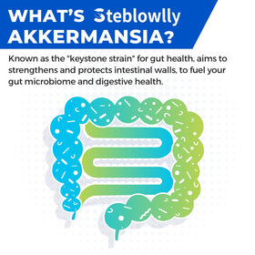 Flacon de Steblowlly Akkermansia Muciniphila ouvert avec capsules