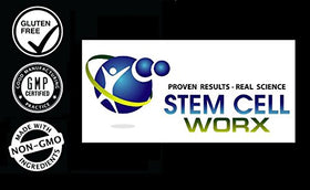 Flacon de Stem Cell Worx sur un fond neutre