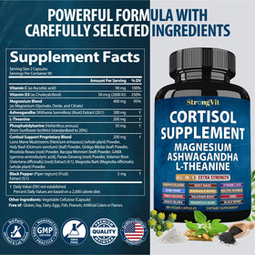 Flacon de StrongVit Cortisol avec une cuillère pour dosage