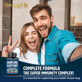 Flacon de StrongVit sur un fond naturel