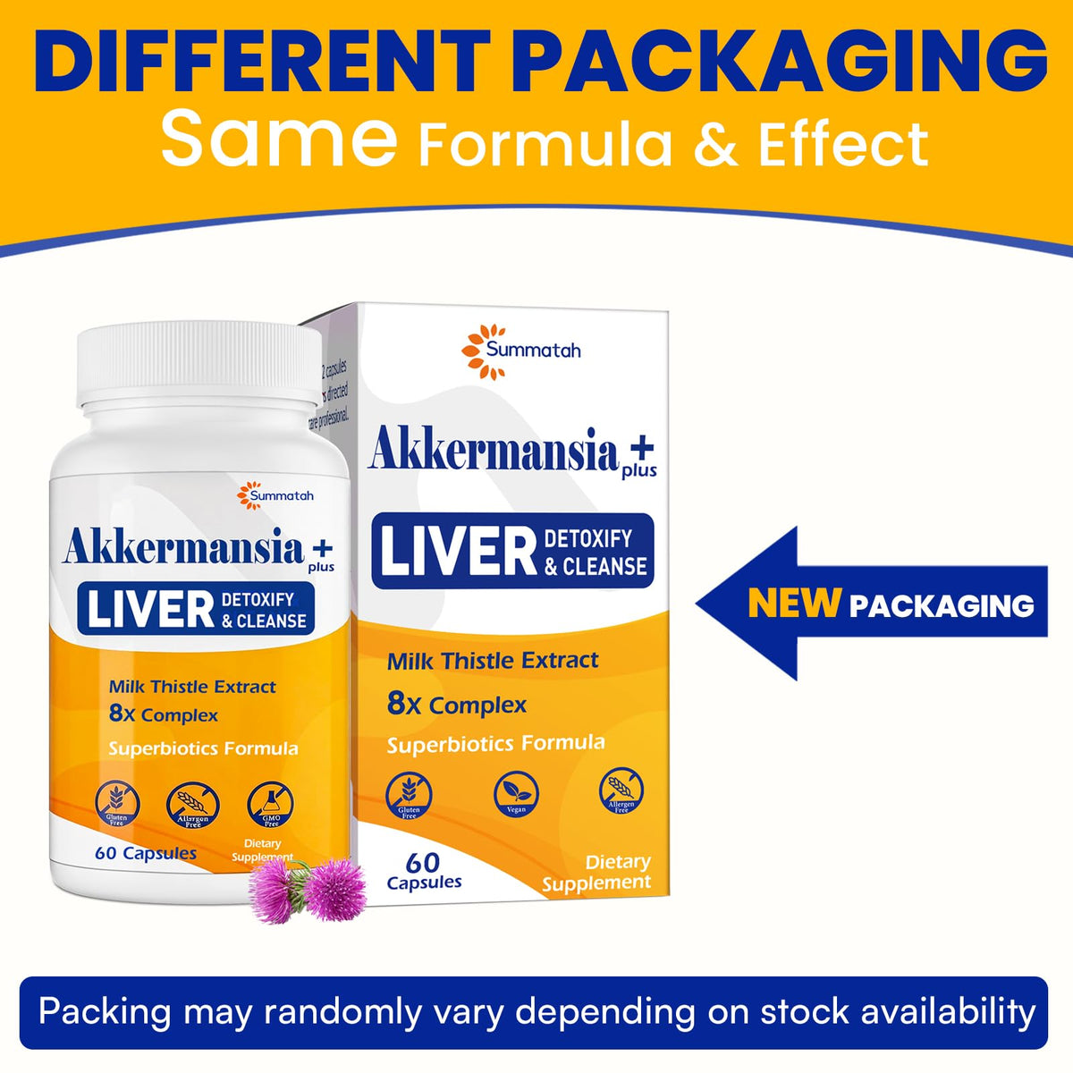 Flacon de Summatah avec capsules sur un fond naturel