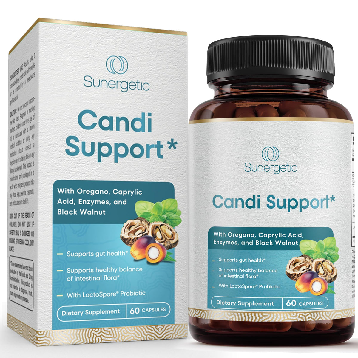 Flacon de Sunergetic Candida Cleanse 60 capsules vue de face