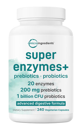 Flacon de Super Enzymes Micro Ingredients avec 240 capsules végétales