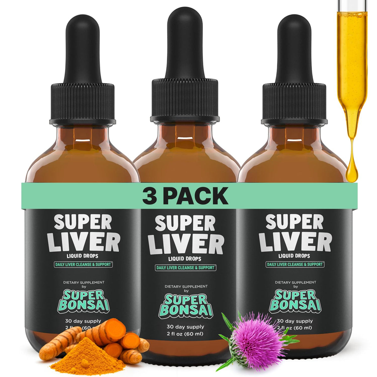 Flacon de SuperBonsai Complément Alimentaire Liquide de Chardon-Marie 431g