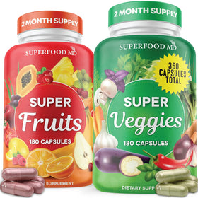 Flacon de Superfood MD complément alimentaire fruits et légumes 360 capsules