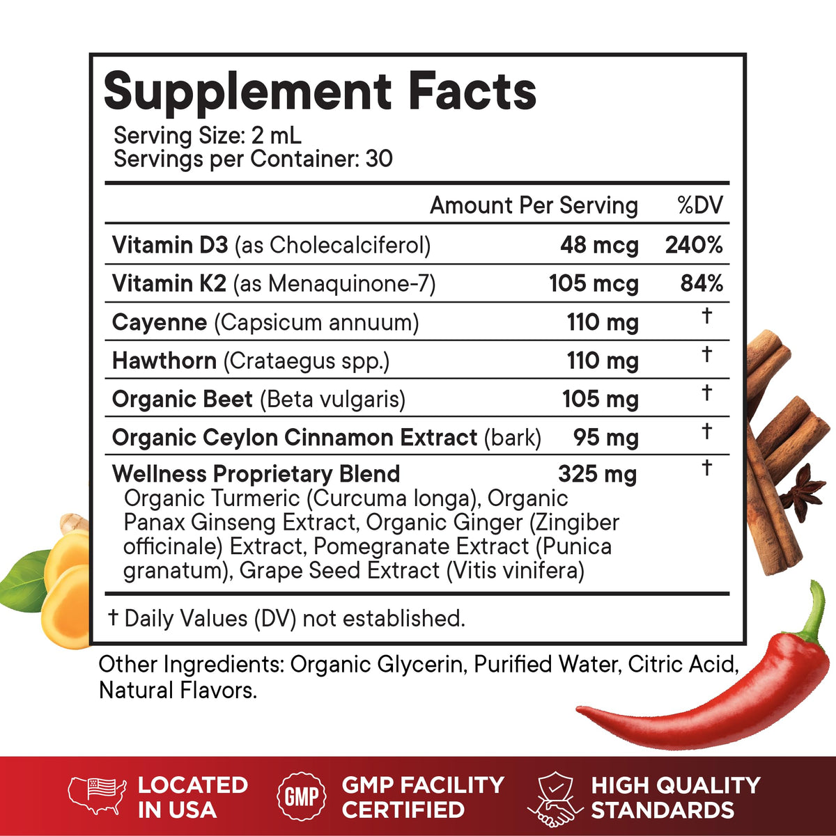 Flacon de Superfood MD Complément de Piment de Cayenne avec étiquette détaillée