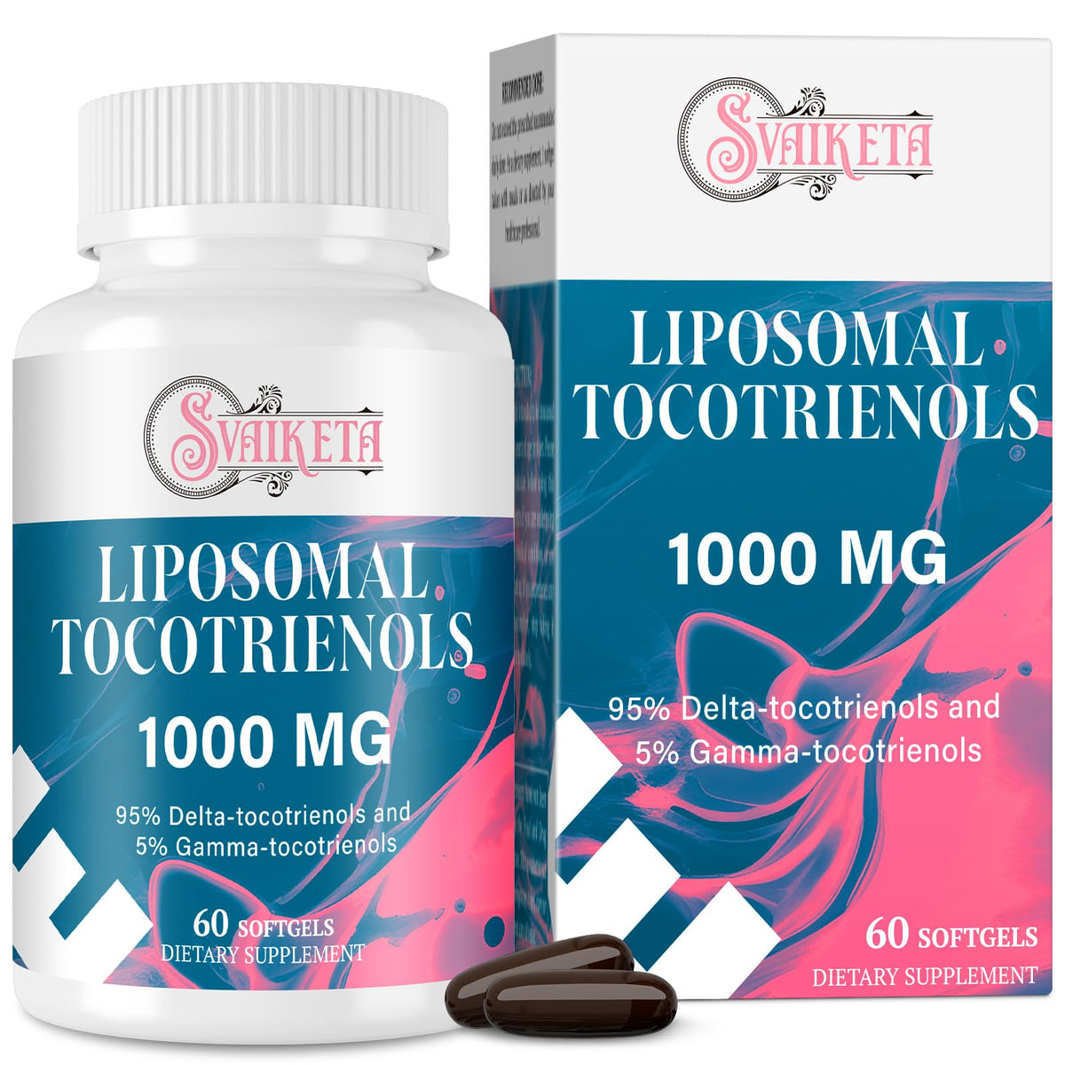 Flacon de Svaiketa Tocotrienols Liposomaux 1000mg avec 60 gélules molles