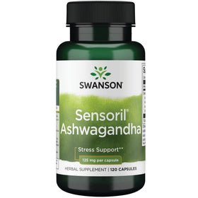 Flacon de Swanson Ashwagandha 125 mg avec 120 capsules