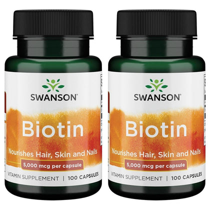 Flacon de Swanson Biotine 5 000 µg avec 100 capsules