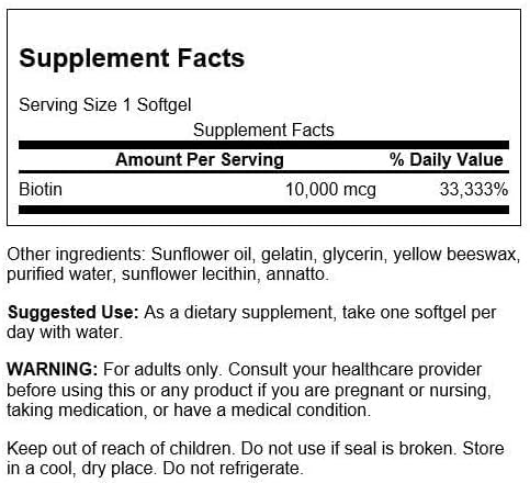 Flacon de Swanson Biotine Super Force 10 000 mcg