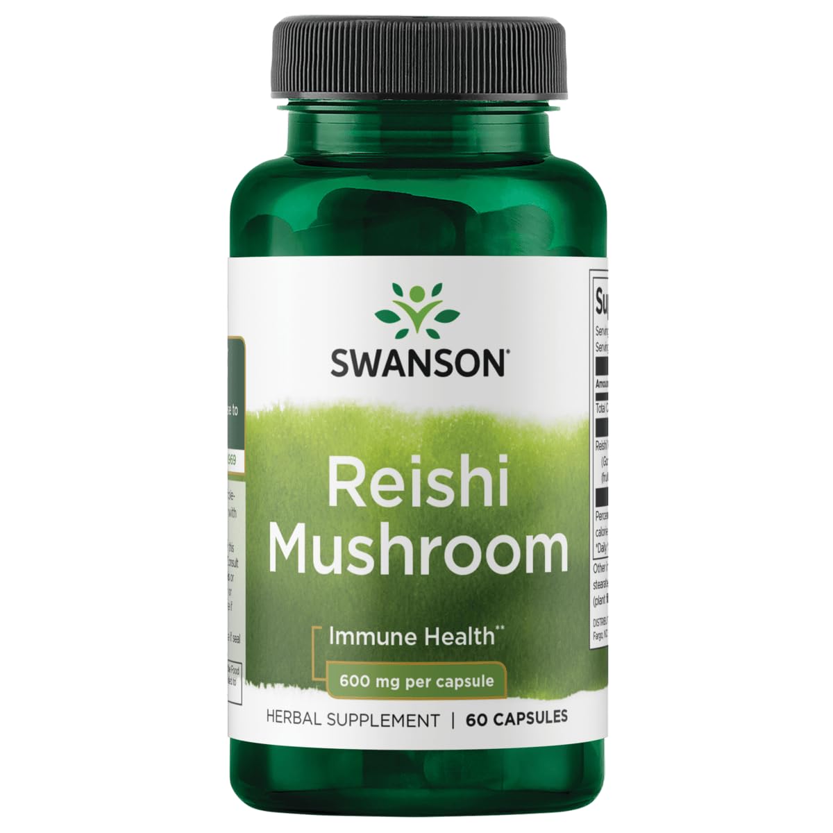 Flacon de Swanson Champignon Reishi 600 mg avec 60 capsules