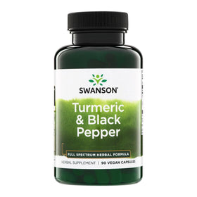 Flacon de Swanson Complément Alimentaire Curcuma & Poivre Noir 90 Caps