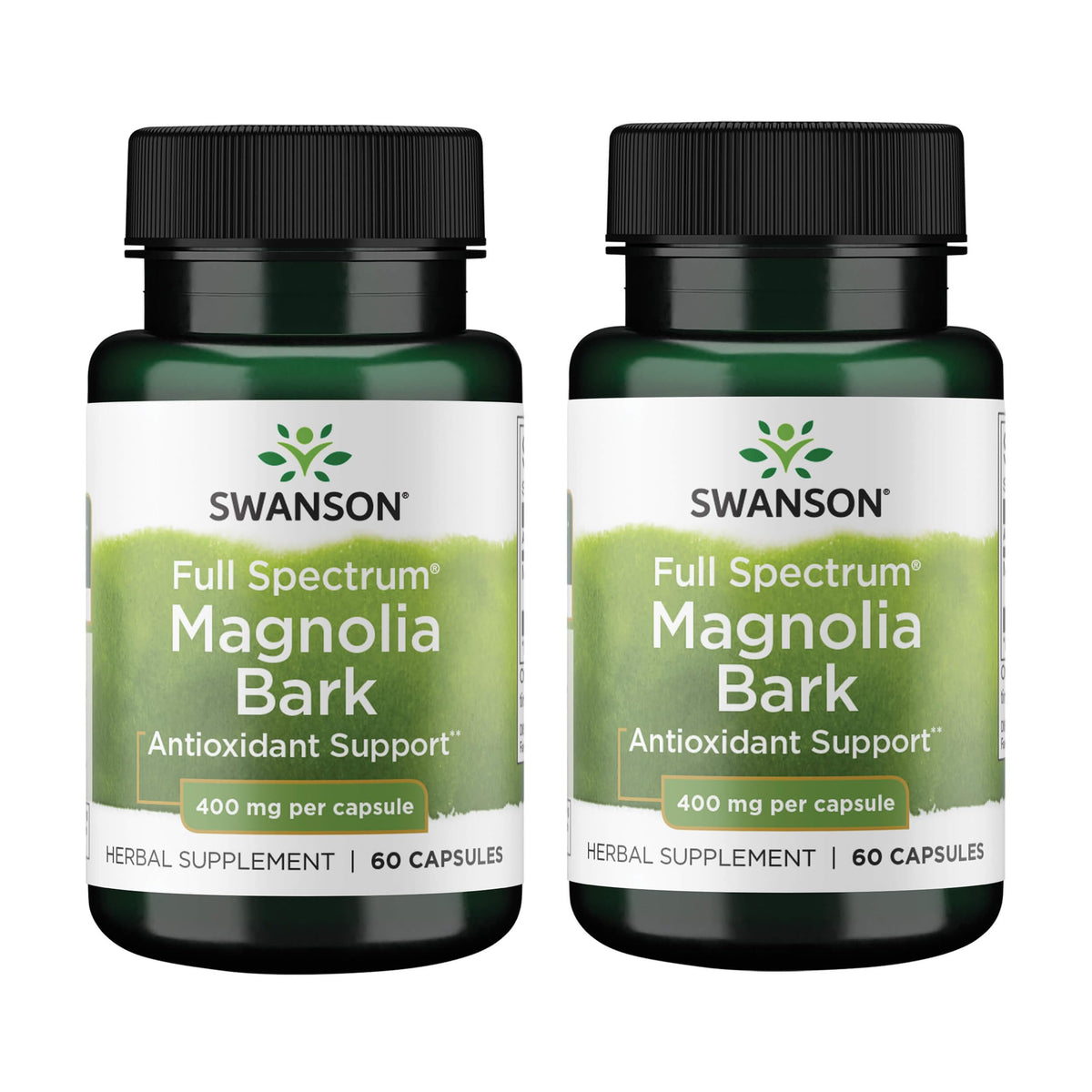 Flacon de Swanson Écorce de Magnolia 400 mg, 60 capsules, vue de face