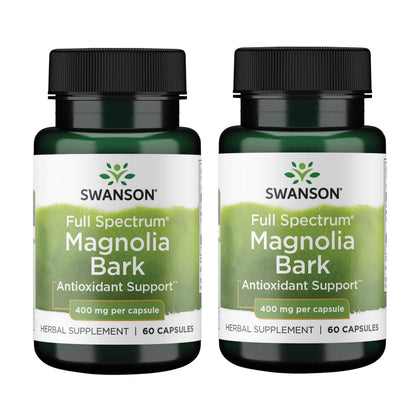 Flacon de Swanson Écorce de Magnolia 400 mg, 60 capsules, vue de face