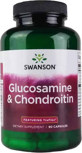 Flacon de Swanson Glucosamine et Chondroïtine 900 mg, 90 capsules