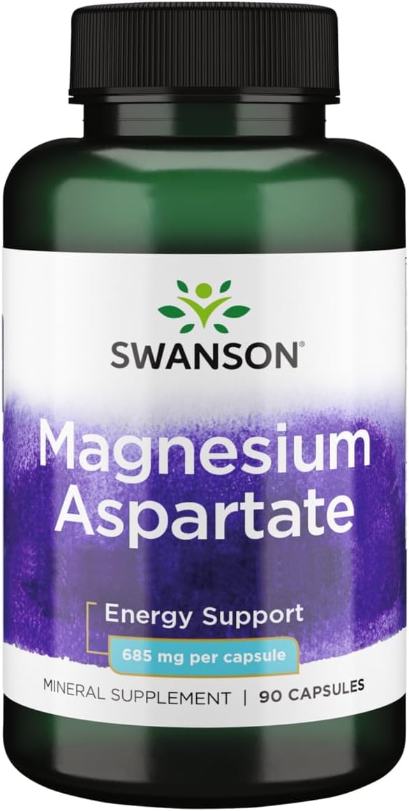 Flacon de Swanson Magnésium Aspartate 685 mg, 90 capsules, vue avant