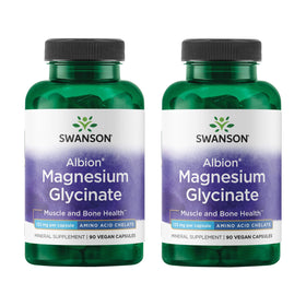 Flacon de Swanson Magnésium Glycinate 133 mg, 90 capsules, vue de face