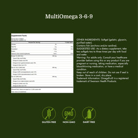 Flacon de Swanson MultiOmega 3-6-9 220 gélules non-OGM
