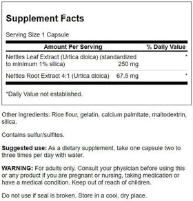 Flacon de Swanson Ortie 120 Capsules avec étiquette