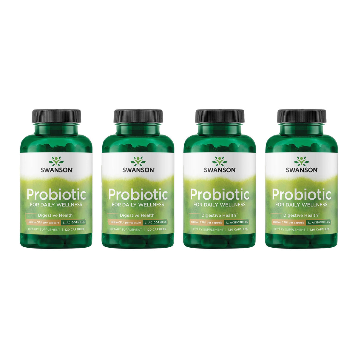 Flacon de Swanson Probiotique 1 Milliard CFU 120 capsules vue avant