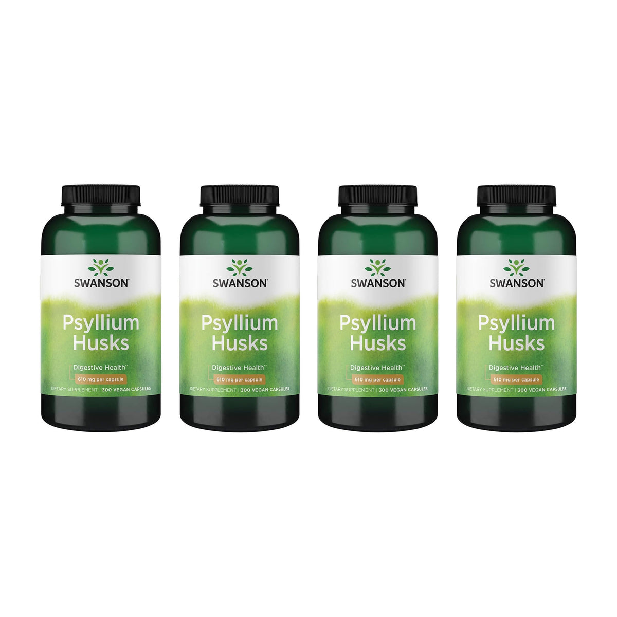 Flacon de Swanson Psyllium Husk 610 mg avec 300 capsules