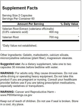 Flacon de Swanson Racine de Valériane 200 mg avec capsules
