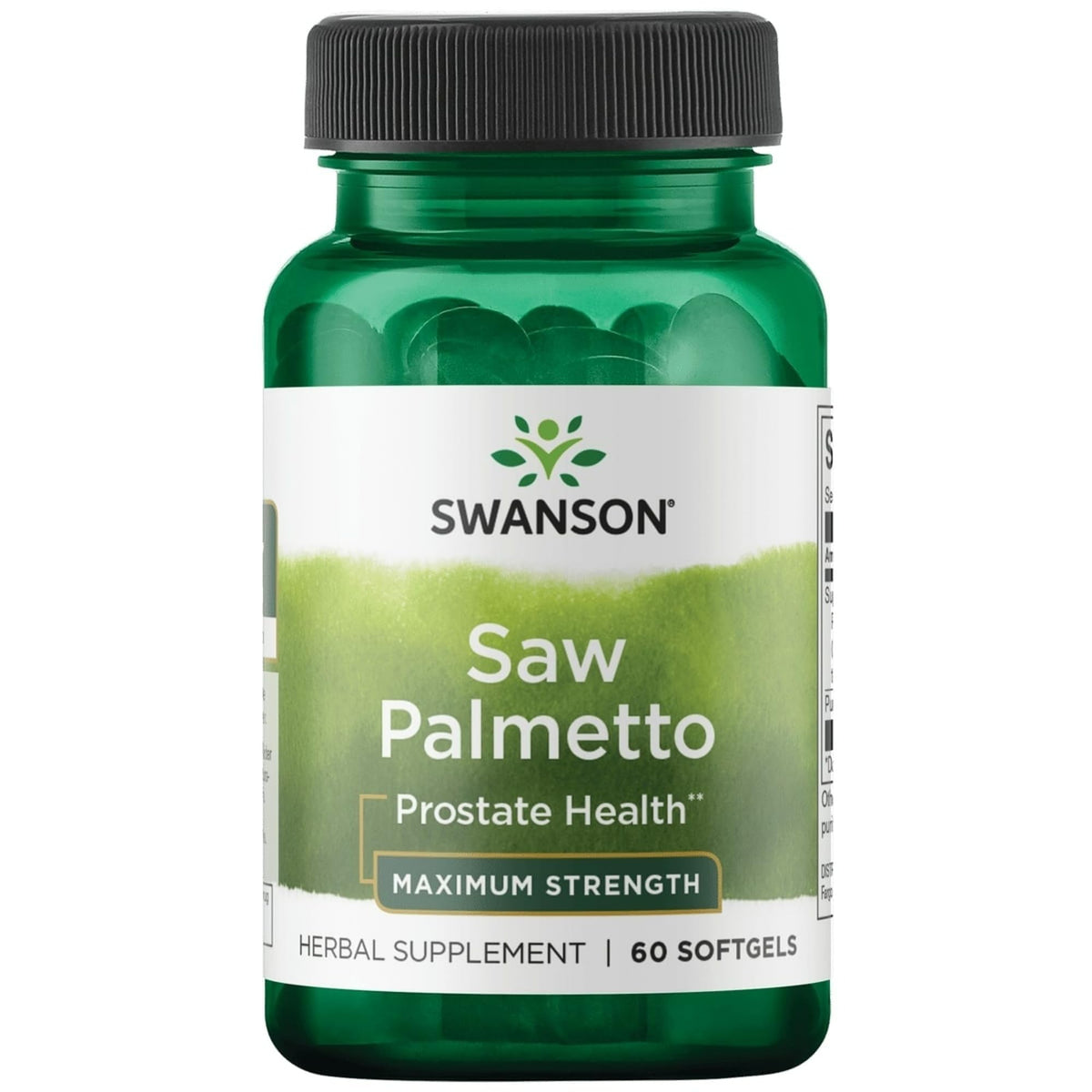Flacon de Swanson Saw Palmetto 320 mg 60 gélules vue de face
