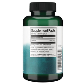 Flacon de Swanson Taurine 100 capsules avec étiquette visible