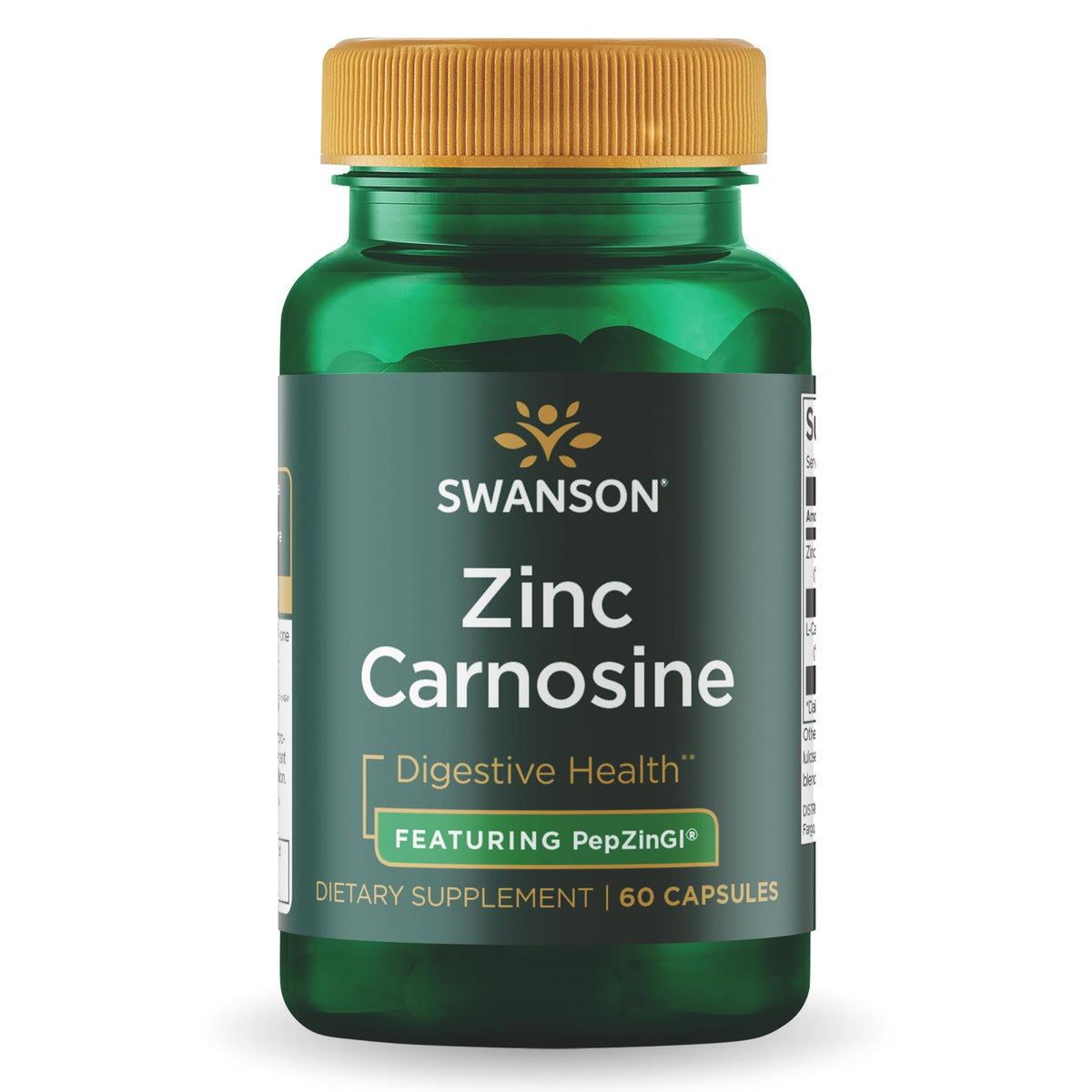 Flacon de Swanson Ultra Zinc Carnosine 60 capsules vue de face
