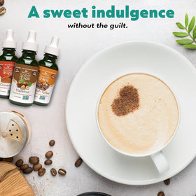 Flacon de SweetLeaf Cola Drops sur une table de cuisine