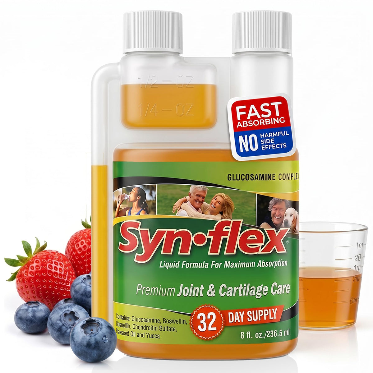 Flacon de Synflex Glucosamine Chondroïtine 1250mg vue de face