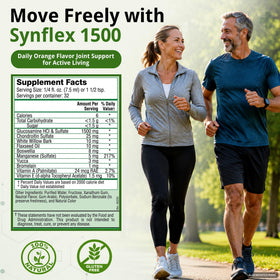 Flacon de Synflex sur une table avec des plantes