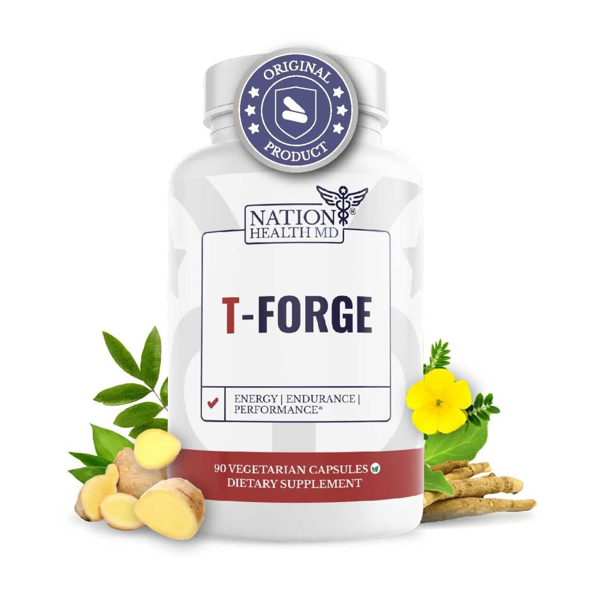 Flacon de T-Forge NATION HEALTH MD avec 90 capsules