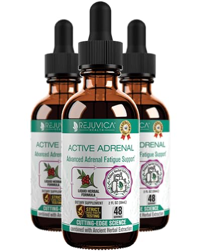 Flacon de teinture Active Adrenal de Rejuvica Health, vue de face