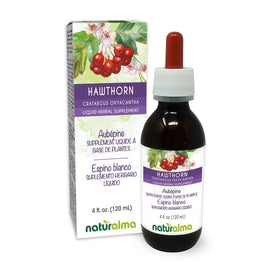 Flacon de teinture d'aubépine Naturalma 4 fl oz avec étiquette visible